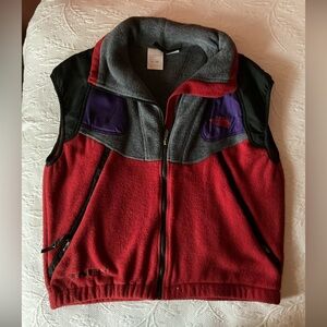 Rare North Face TNX Retro Red and Charcoal Fleece Vest